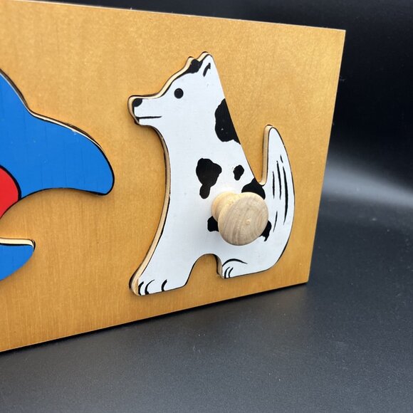21" Wooden Animal Puzzle w/ Knob Peg Handles 1997 Doron Layeled First Puzzle - Picture 6 of 9